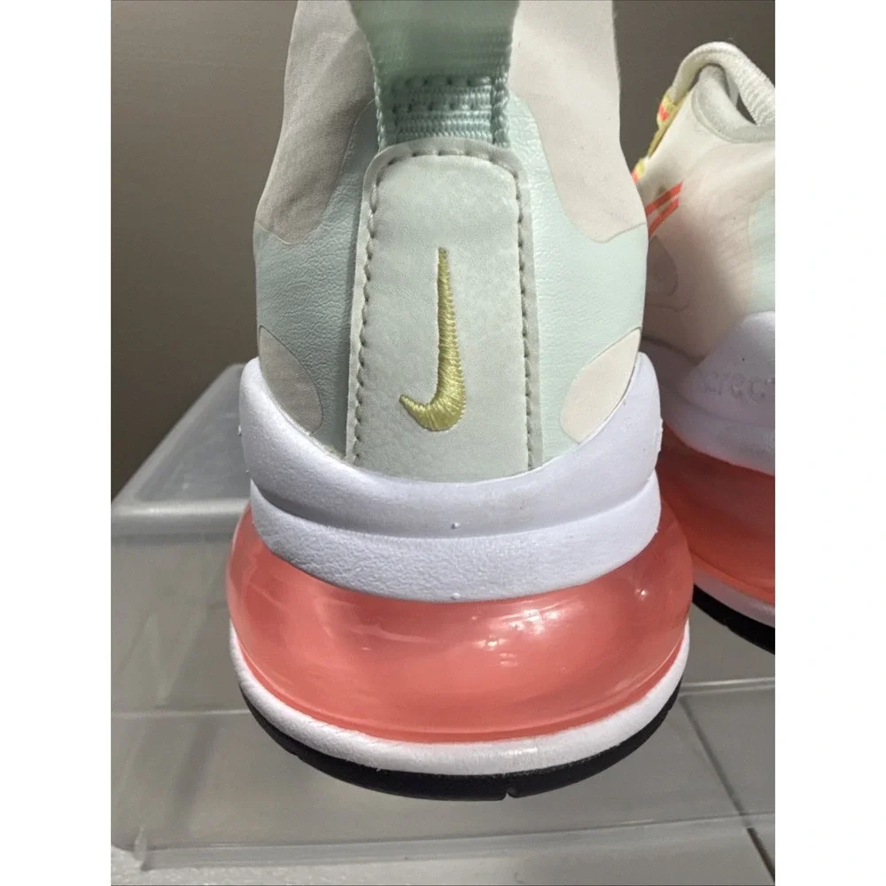 Nike Air Max 270 React Pale Ivory Running Shoes CV8818-102 Women's Size 8 EUC!!!